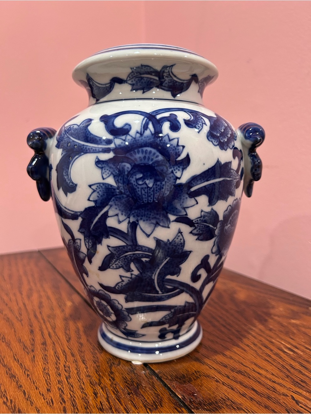 Blue and White Floral Ceramic Vase - Classic Home Accents